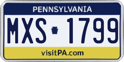 PA license plate MXS1799