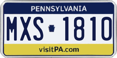 PA license plate MXS1810