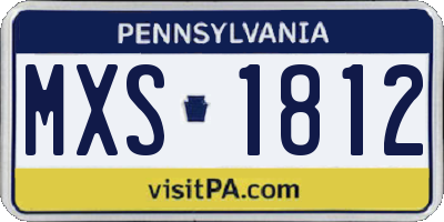PA license plate MXS1812