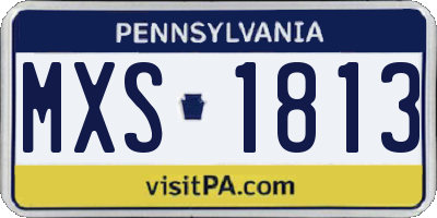 PA license plate MXS1813