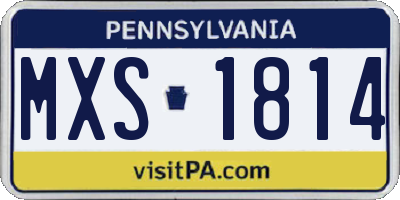 PA license plate MXS1814