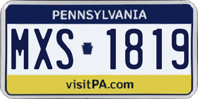 PA license plate MXS1819