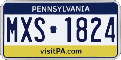 PA license plate MXS1824