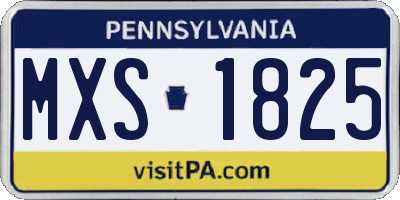 PA license plate MXS1825