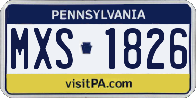 PA license plate MXS1826