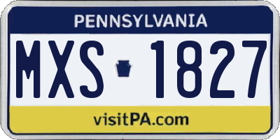 PA license plate MXS1827