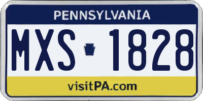 PA license plate MXS1828