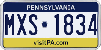 PA license plate MXS1834