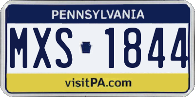 PA license plate MXS1844