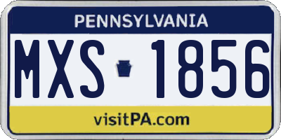 PA license plate MXS1856