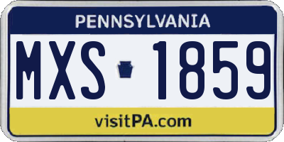PA license plate MXS1859