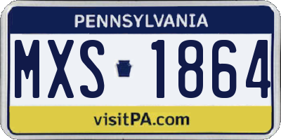 PA license plate MXS1864