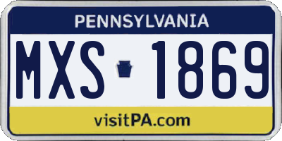 PA license plate MXS1869