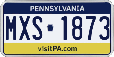 PA license plate MXS1873