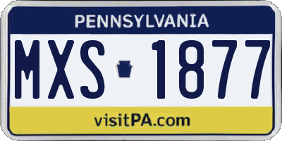 PA license plate MXS1877