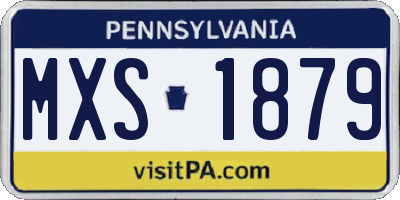 PA license plate MXS1879
