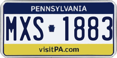 PA license plate MXS1883