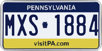 PA license plate MXS1884