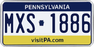 PA license plate MXS1886
