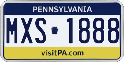 PA license plate MXS1888