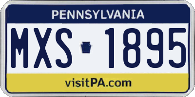 PA license plate MXS1895