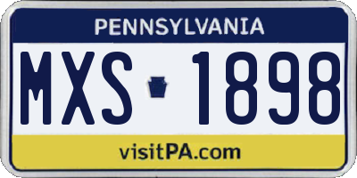 PA license plate MXS1898