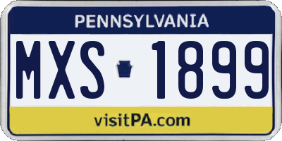 PA license plate MXS1899