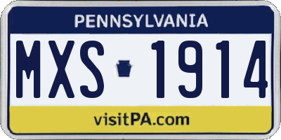 PA license plate MXS1914