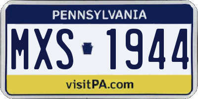 PA license plate MXS1944