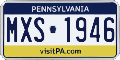PA license plate MXS1946