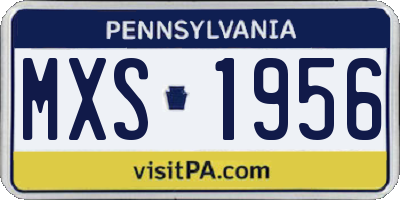PA license plate MXS1956