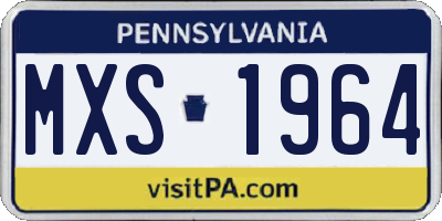 PA license plate MXS1964