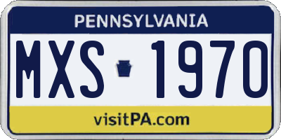 PA license plate MXS1970