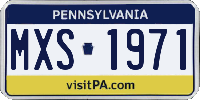 PA license plate MXS1971