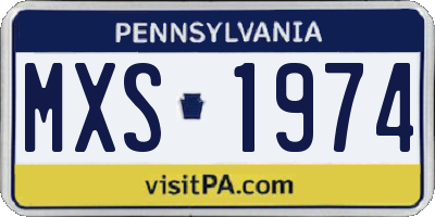 PA license plate MXS1974