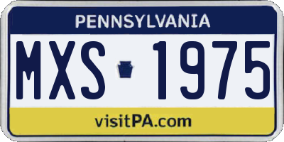 PA license plate MXS1975