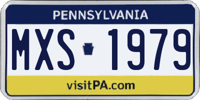 PA license plate MXS1979