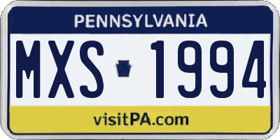 PA license plate MXS1994