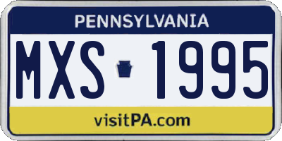 PA license plate MXS1995