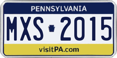 PA license plate MXS2015