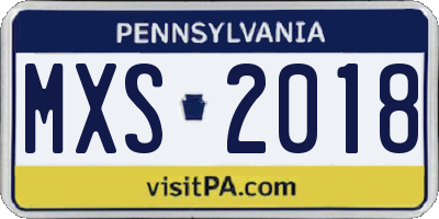 PA license plate MXS2018