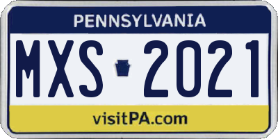 PA license plate MXS2021