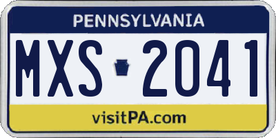 PA license plate MXS2041