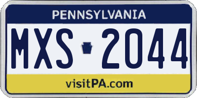PA license plate MXS2044