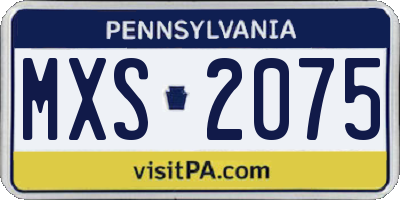 PA license plate MXS2075