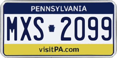 PA license plate MXS2099