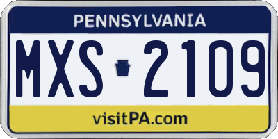 PA license plate MXS2109