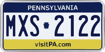 PA license plate MXS2122