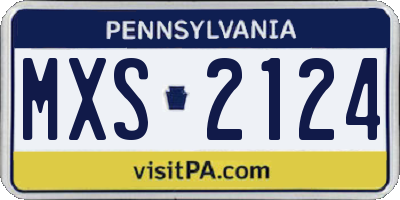 PA license plate MXS2124