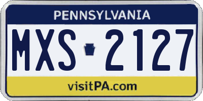 PA license plate MXS2127